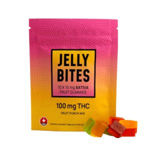 Sativa Regular Strength Jelly Bites (100 mg THC) – Fruit Punch Mix